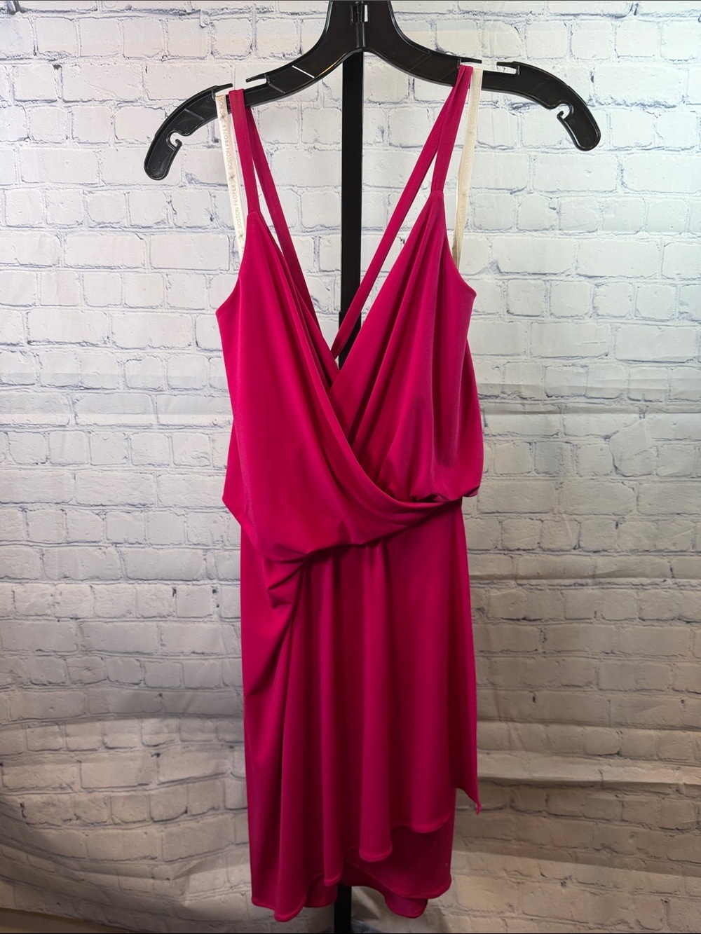 Boston Proper Fuchsia One-Shoulder Draped Dress NWT